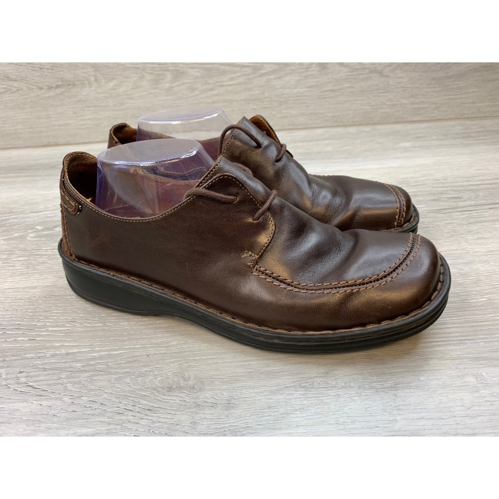 Josef Seibel Women's Brown Leather Apron Toe Oxford Casual Comfort Shoes